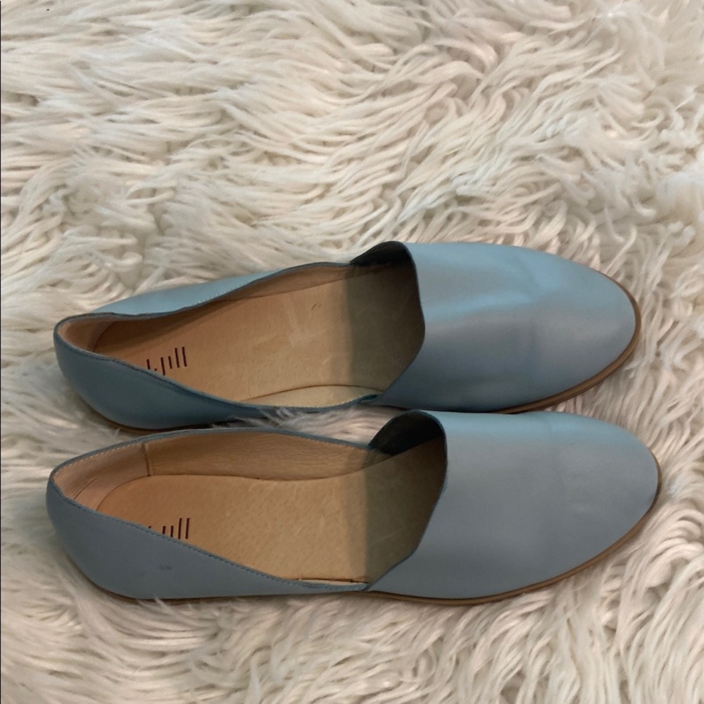 J. Jill Blue Minimalist Flats size 8.5 excellent condition leather upper